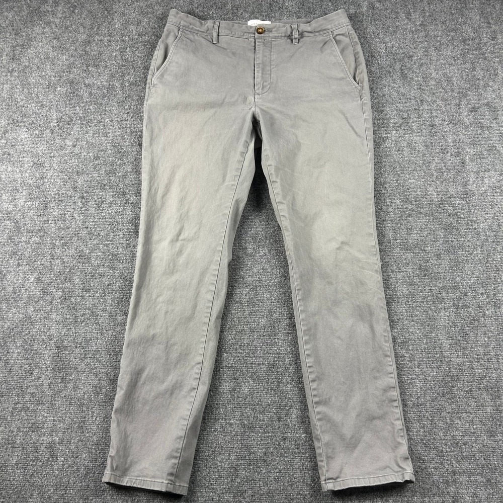 Mott & Bow Chino Pants Mens 33x32 Gray Charles Twill‎ Cotton Stretch Trousers